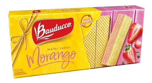 WAFFER RECH. MORANGO BAUDUCCO 140G